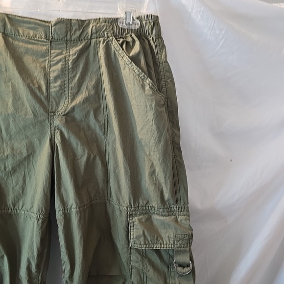 Garage Low Rise Baggy Cargo Pants Green Sz M Buckles Y2K Grunge 90s Festival - Picture 3 of 16